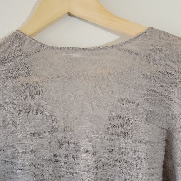 HELMUT LANG Gray V-neck Asymmetrical Top SP Wool Alpaca Quite Luxury Minimalist - Picture 7 of 11